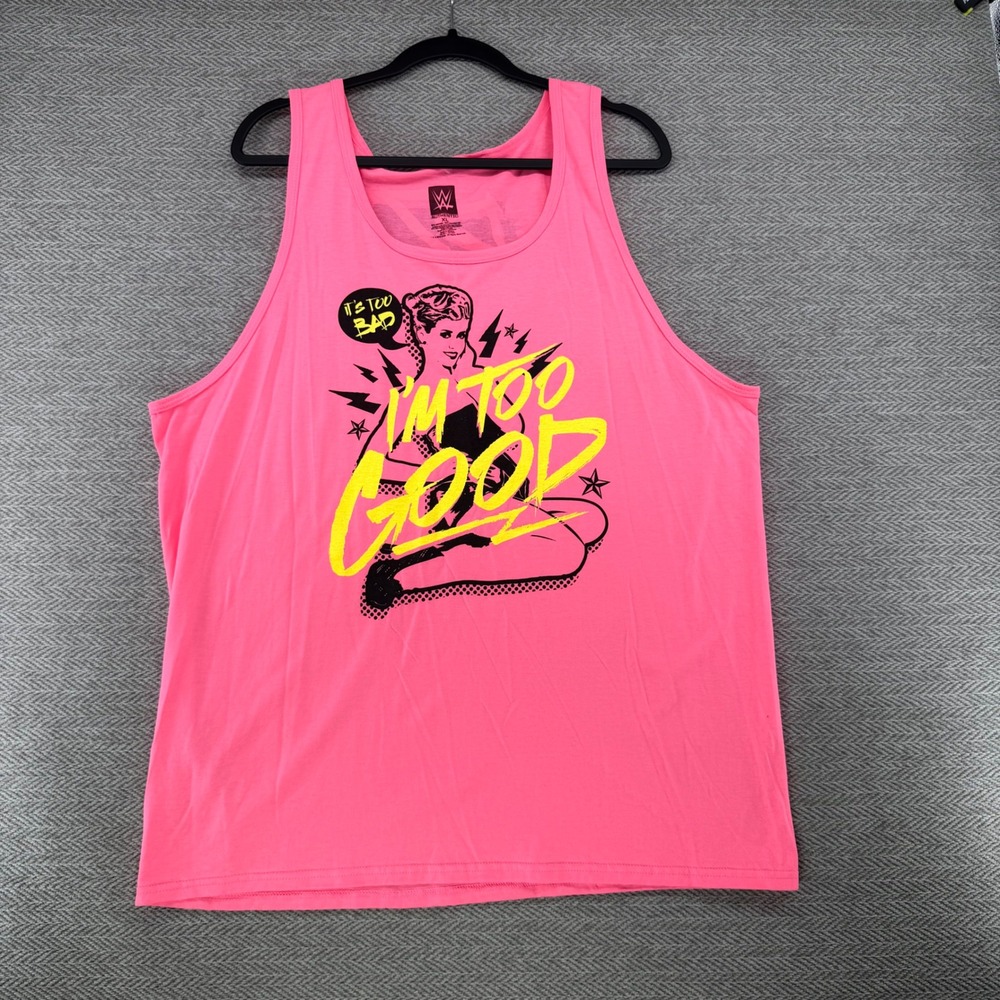 WWE Dolph Ziggler Tank Top XL Pink Cotton Blend Wrestling Graphic Tee DZ Logo